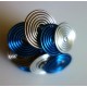Bague multitorsades bleu marine, gris et argent