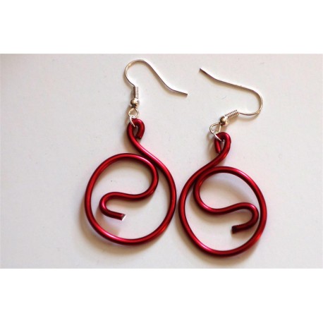 Boucles d'oreilles rouges diamètre 2,5 cm