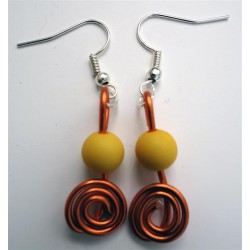 Boucles d'oreilles orange et jaune