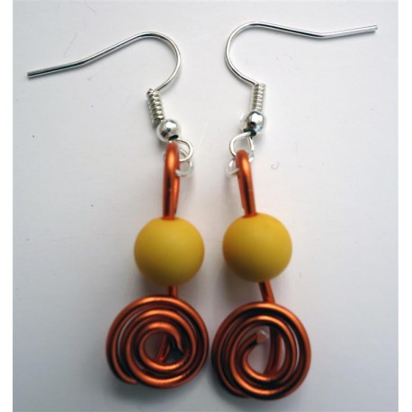 Boucles d'oreilles orange et jaune