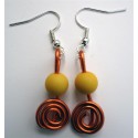 Boucles d'oreilles orange et jaune