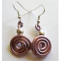 Boucles d'oreilles tortillon rose